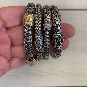 John hardy silver, gold & diamond bracelets